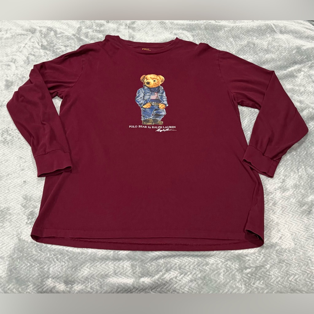 Ralph Lauren Polo Bear Red Wine Shirt